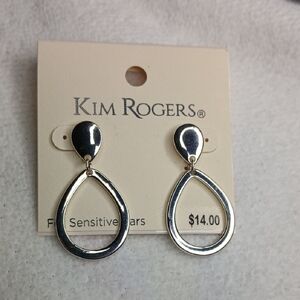 Kim Rogers Silver Open Teardrop Earrings